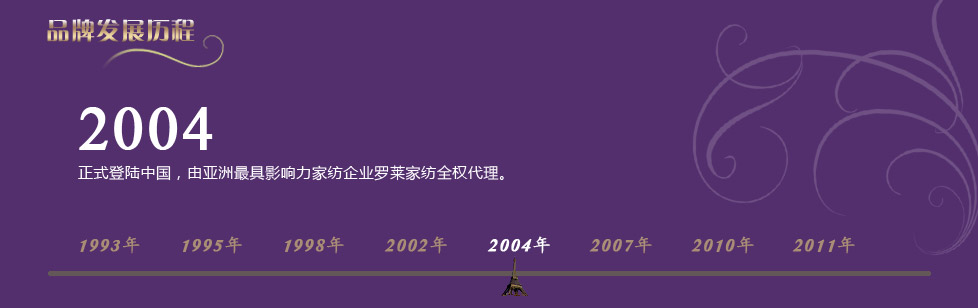 2004年尚玛可家纺正式登陆中国，由罗莱家纺代理。