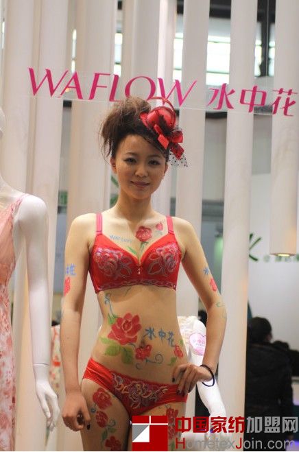 水中花内衣惊艳95届中针会（组图） 人体彩绘表演