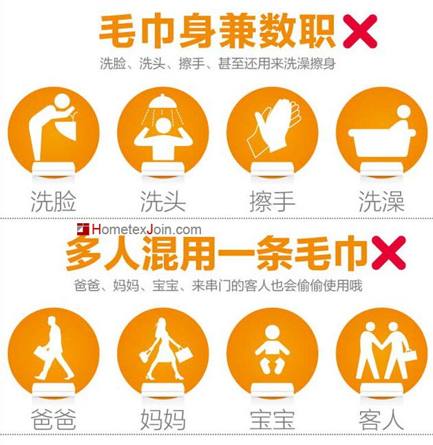      毛巾是我们每个人生活中必不可少的生活用品之一，你真的了解如何正确使用毛巾吗？中国家纺加盟网就用图片的方式教教你如何正确使用毛巾！